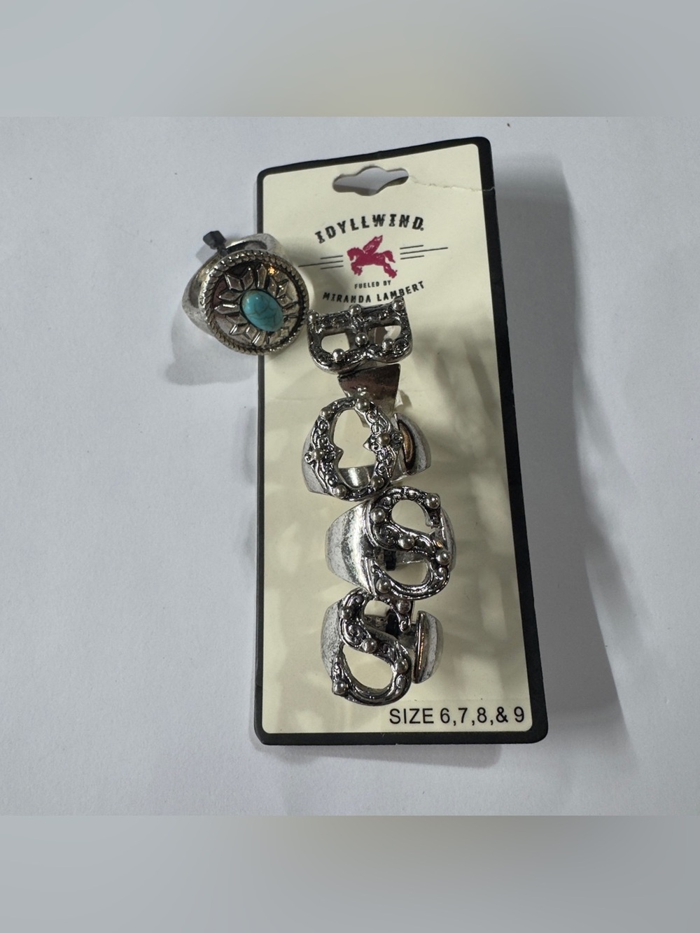 Idyllwind Silver-Tone Stackable BOSS Rings with Turquoise Accent